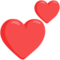 Two Hearts emoji on Messenger